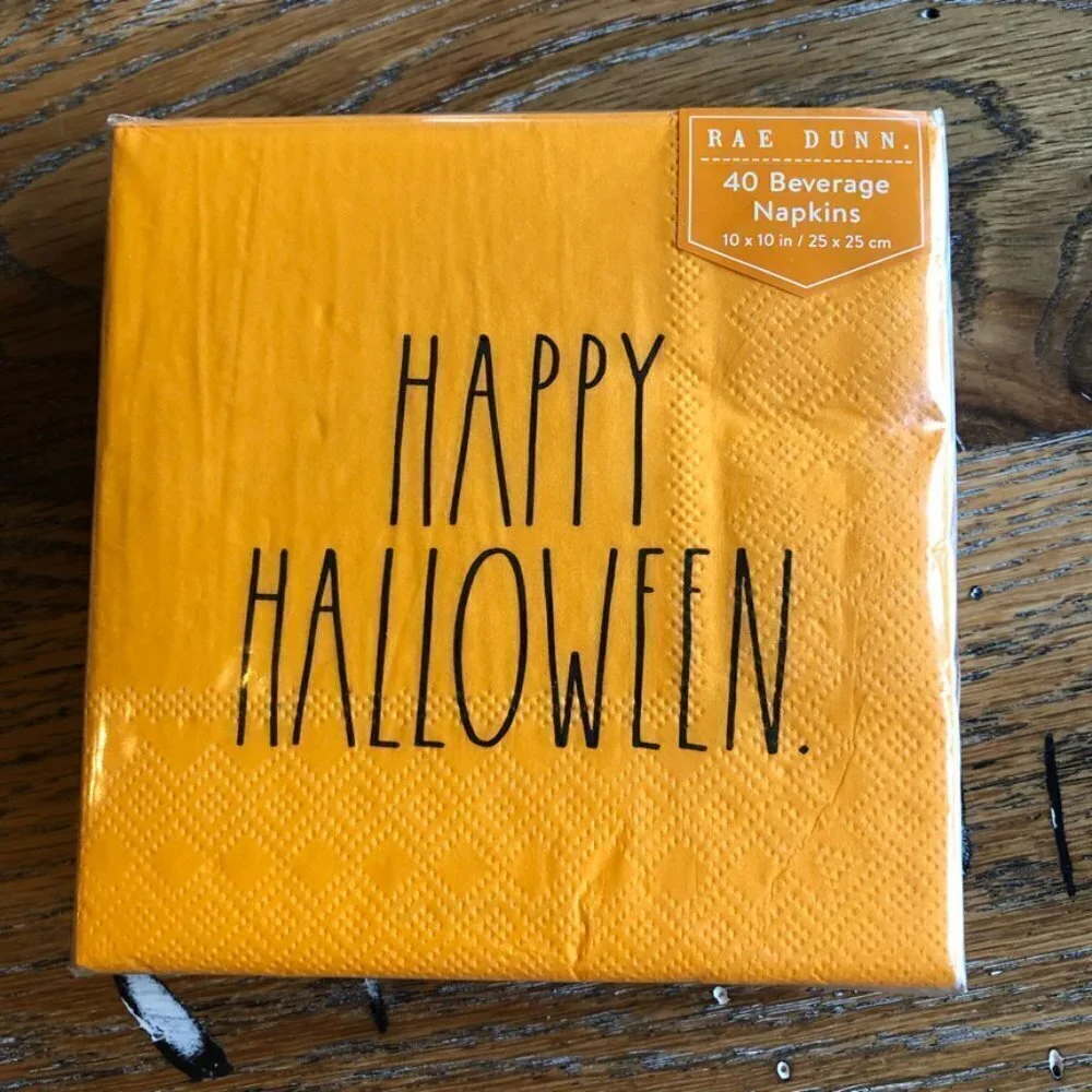 Rae Dunn Halloween Dessert Plates and Beverage Napkins